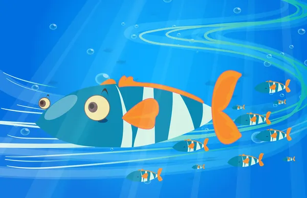 École de poissons dans la mer — Image vectorielle
