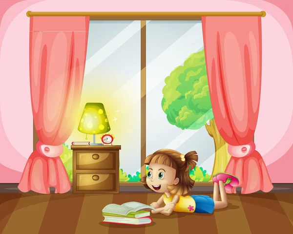 A girl reading a book — Stock Illustration A girl reading a book Stock Vector