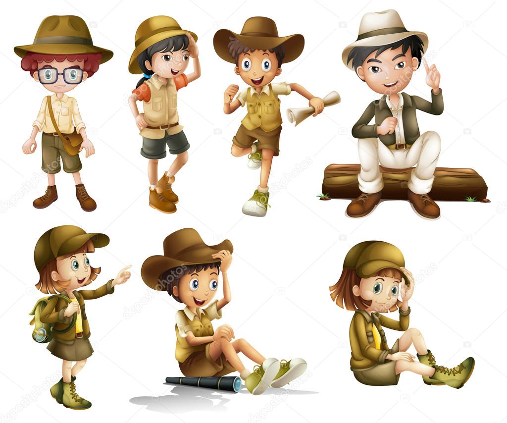 Boys and girls in safari costume