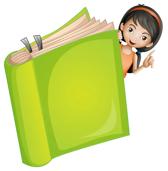 Una chica y un libro — Vector de stock