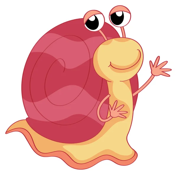 Un caracol de color rosa — Vector de stock