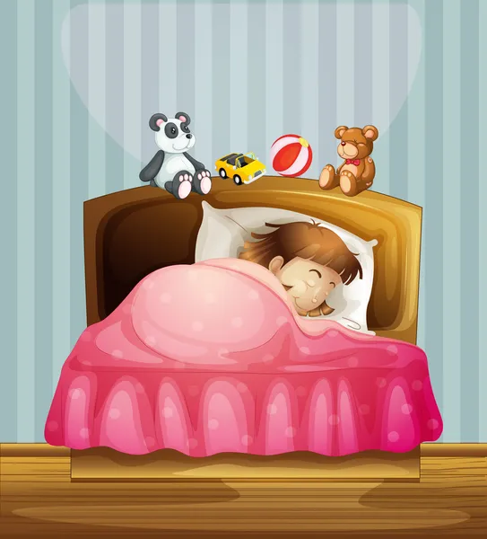 A sleeping girl — Stock Vector