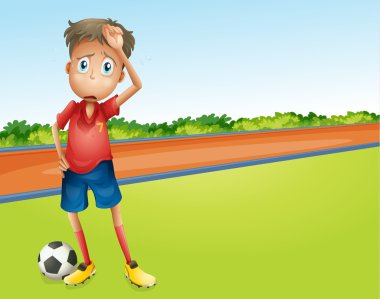 futbol oynayan bir boy