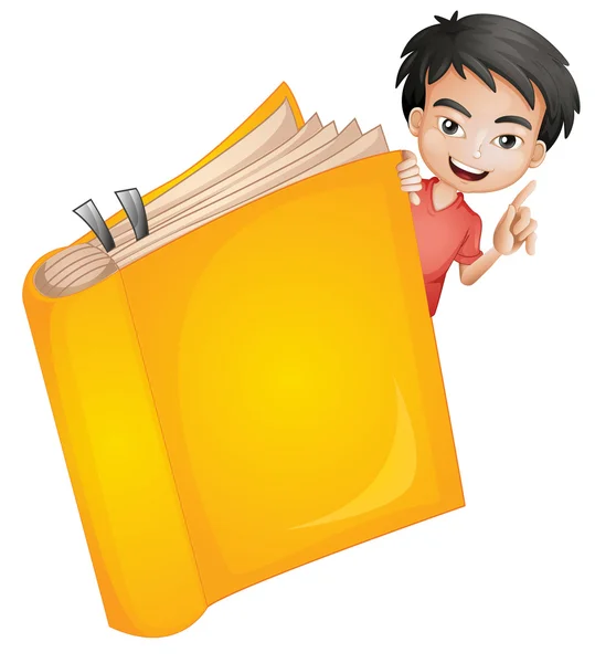 Un niño y un libro — Vector de stock