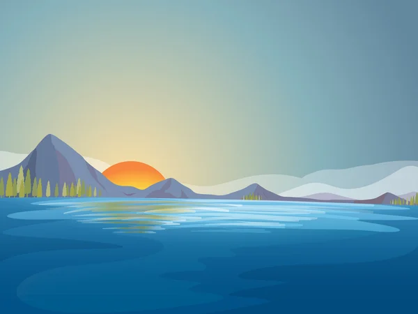 Paysage aquatique — Image vectorielle