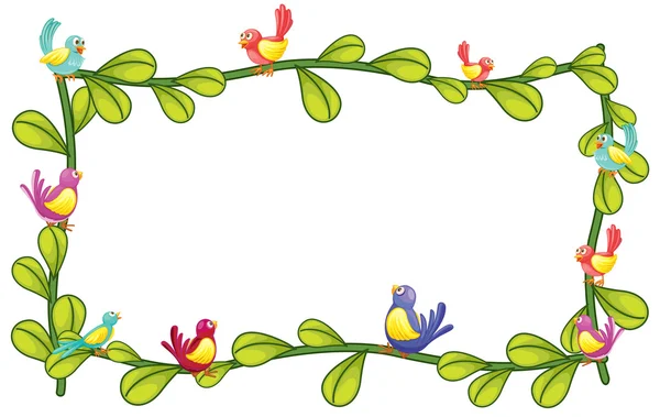 Oiseaux et conception de la plante — Image vectorielle