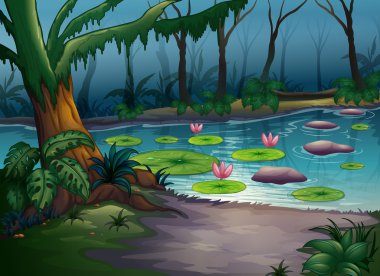 güzel bir doğa içinde bir nehir