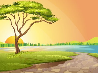 bir nehir ve bir ağaç