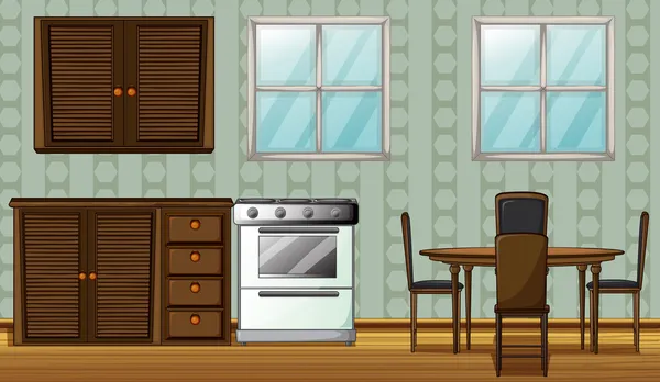 Eine Küche in einem Haus — Stockvektor