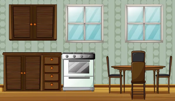 Una cocina en una casa — Vector de stock