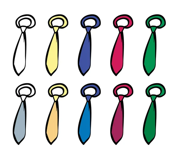 Farklı renklerde Kravatlar — Stok Vektör