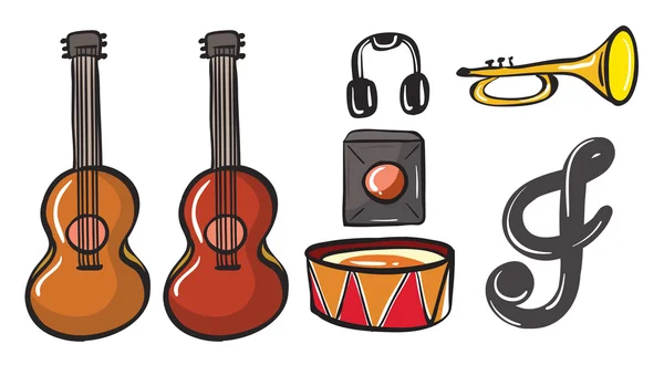 Various musical instruments — Stock Vector