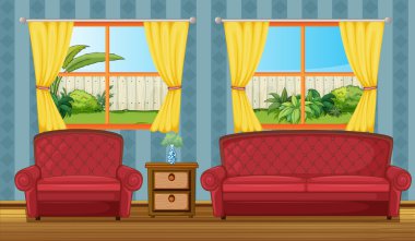 sofaset ve yan bir tablo