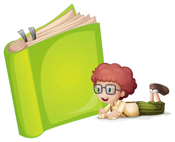 Een meisje liggen in de buurt van een boek — Stockvector