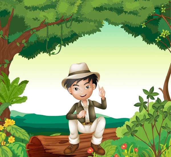 A boy in nature — Stock Vector