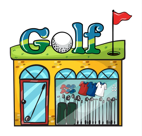 Golf accessoires winkel — Stockvector