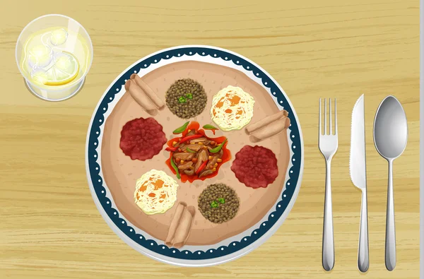 Une nourriture dans un plat — Image vectorielle