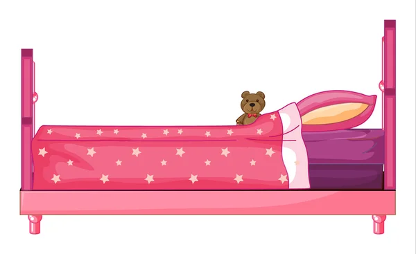 Pink bed — Stock Vector