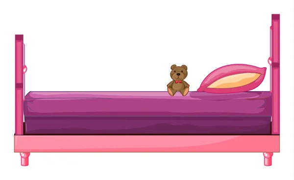 Een roze bed — Stockvector
