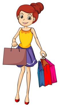 çanta ile gülümseyen kız