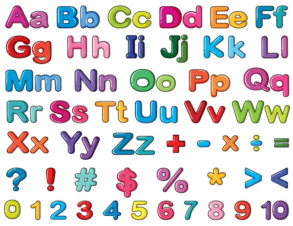 Alphabets and numbers — Stock Vector