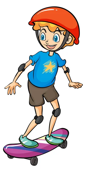 Un garçon jouant au skateboard — Image vectorielle