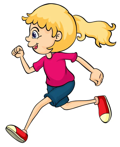 Niña corriendo dibujo imágenes de stock de arte vectorial | Depositphotos