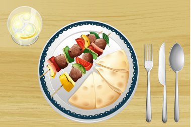 şiş bir et ve ekmek