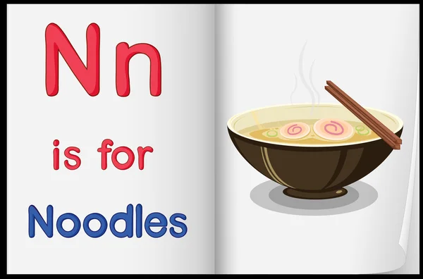 Μια εικόνα της noodles σε ένα βιβλίο — Διανυσματικό Αρχείο