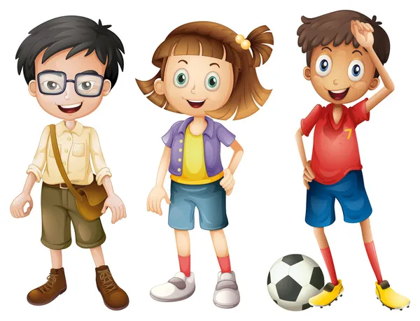 Boys and a girl — Stock Vector