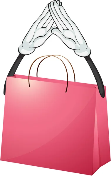 Una bolsa rosa — Vector de stock