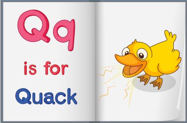 bir kitapta ördek resmi