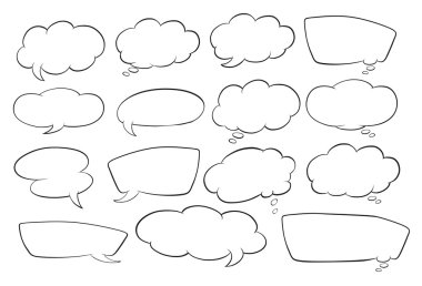 Various shapes of speech bubbles clipart