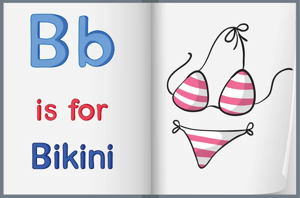 A picture of a bikini in a book — Stock Vector
