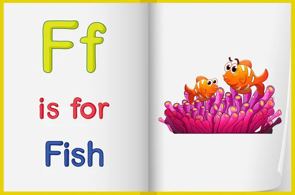 A picture of a fish in a book — Stockvector