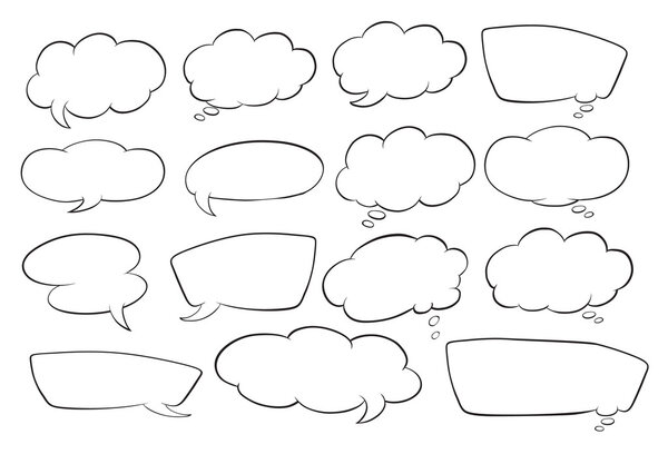 Various shapes of speech bubbles