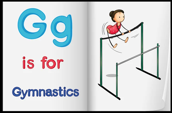 A picture of gymnastics in a book — Stock Vector