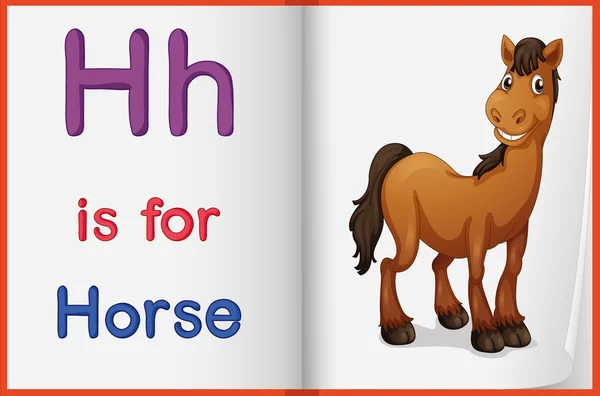 Une photo d'un cheval dans un livre — Image vectorielle
