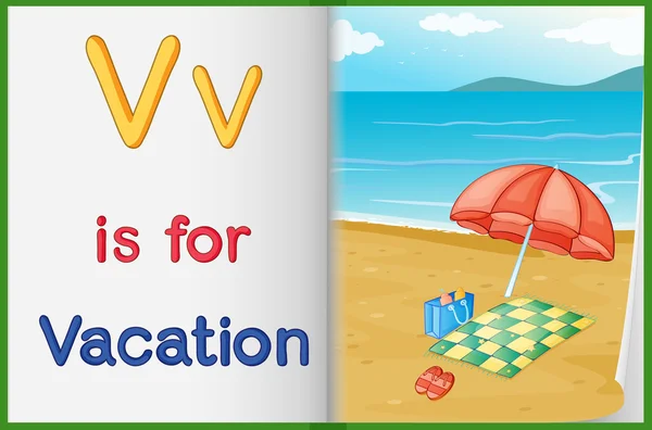 A picture of vacation in a book — Stock Vector