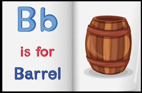 A picture of a barrel in a book — Stock Vector