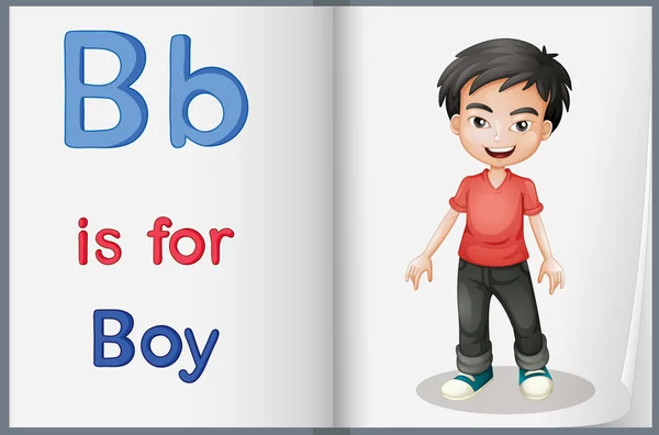 Une photo d'un garçon dans un livre — Image vectorielle