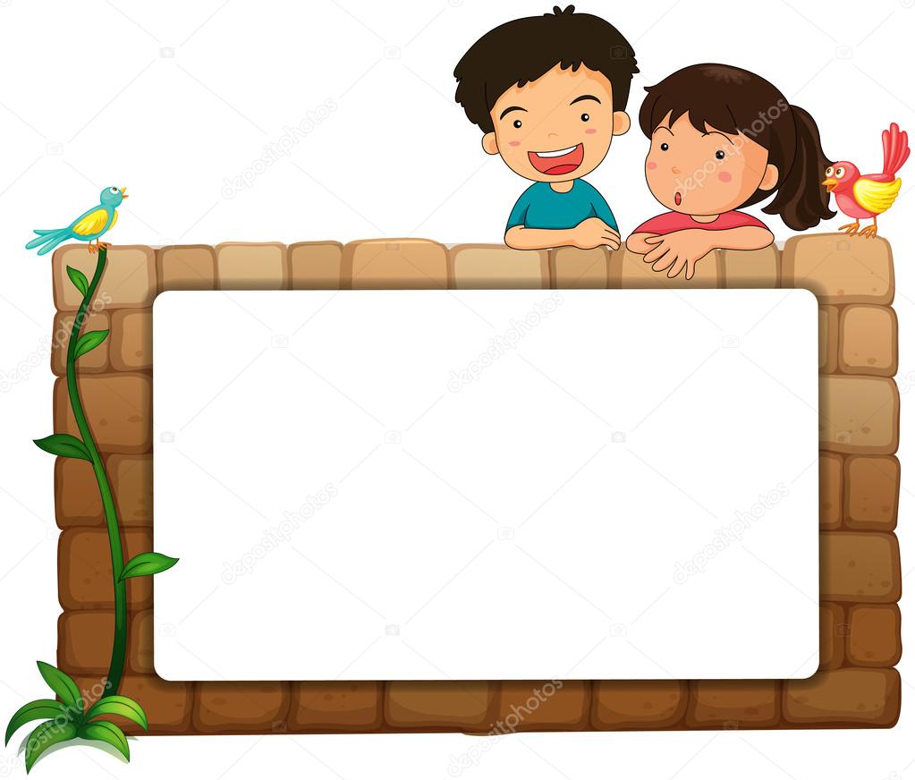 Una pizarra blanca ninos y pajaros Vector de stock por interactimages 18401797