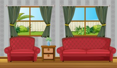 sofaset ve yan bir tablo