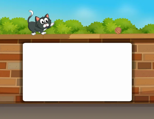 A cat and a white board — Stock Vector