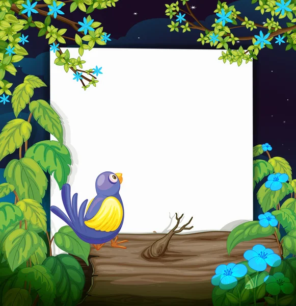 一只鸟和白板 — 图库矢量图片