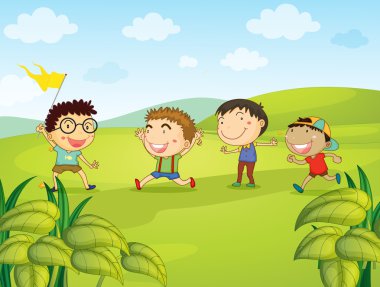 neşeli genç erkekler