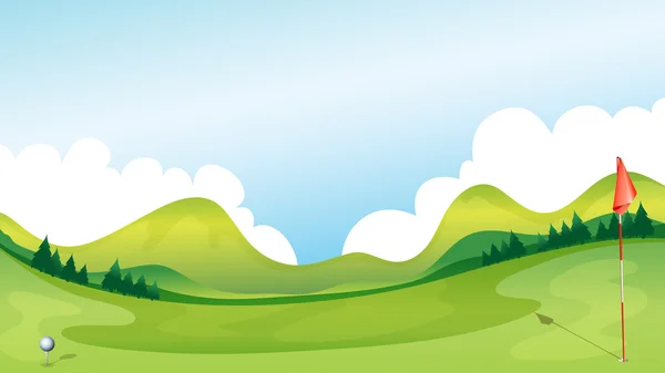 Campo de golf — Vector de stock