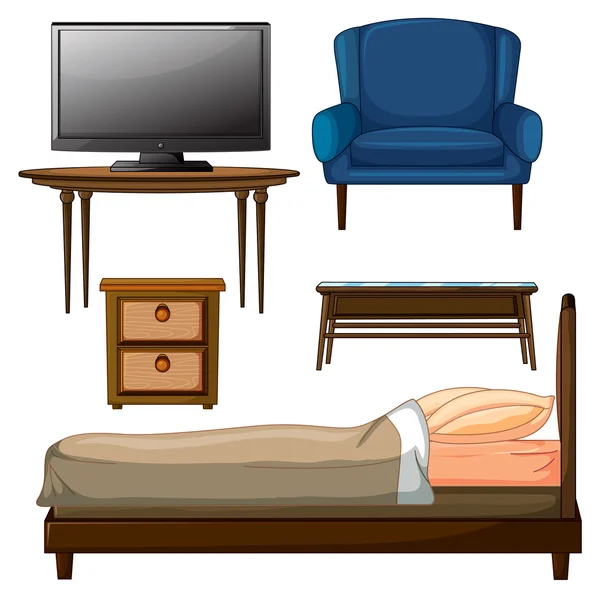 Muebles de madera — Vector de stock