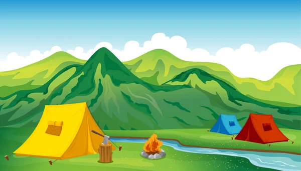 Camping tenten — Stockvector
