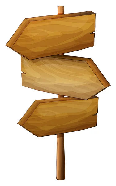 Blank wooden arrow signboard — Stok Vektör